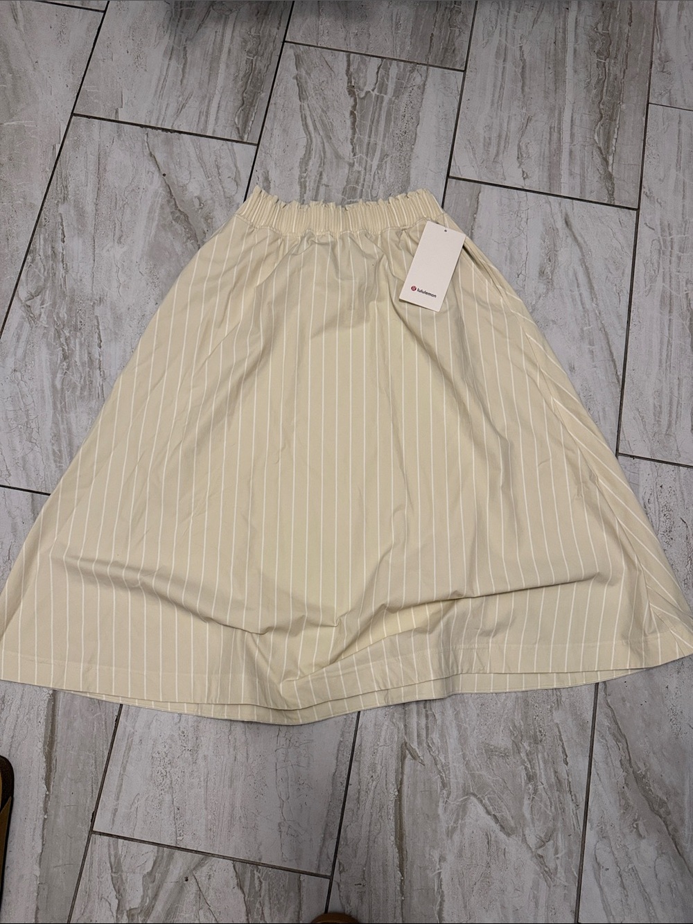lululemon athletica Cream A-Line Pinstripe Skirt